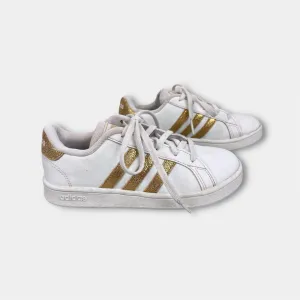 Superstar Shoes Adidas Adidas Girls Grand Court Sneakers White Gold 1