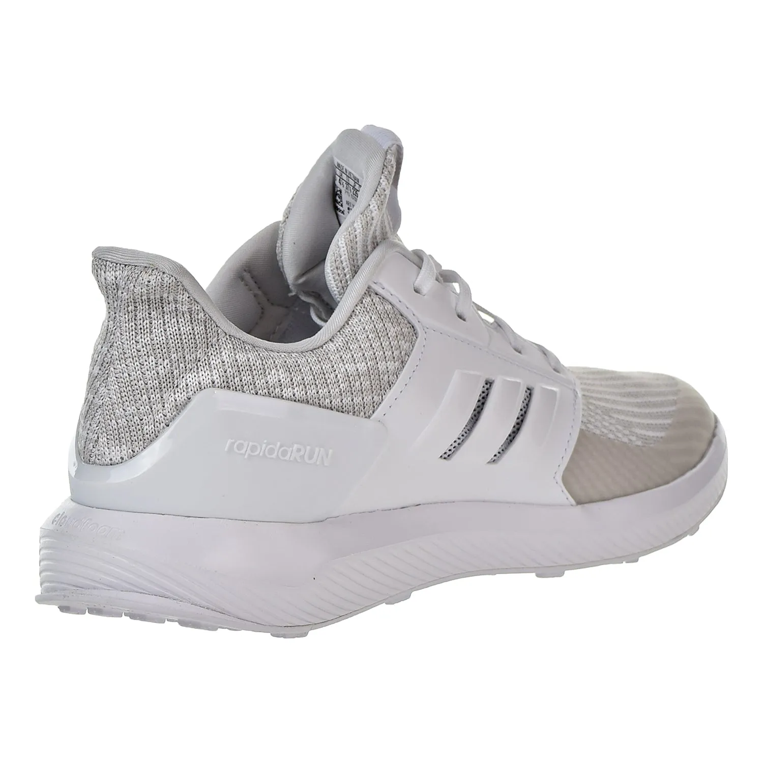 Adidas RapidaRun Knit J Big Kid's Running Shoes Grey/White Best Running Shoes For Marathon Training