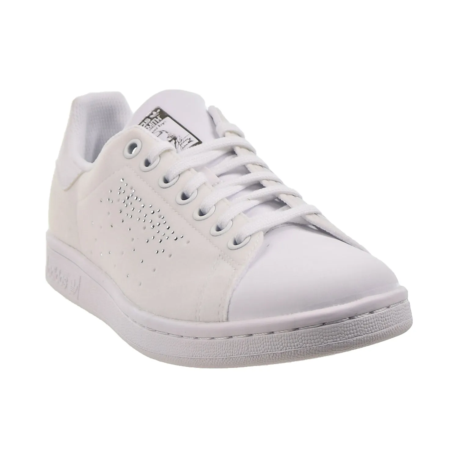 Indiana Hoosiers Adidas Shoes Adidas Stan Smith Big Kids' Shoes Cloud White-Silver Metallic