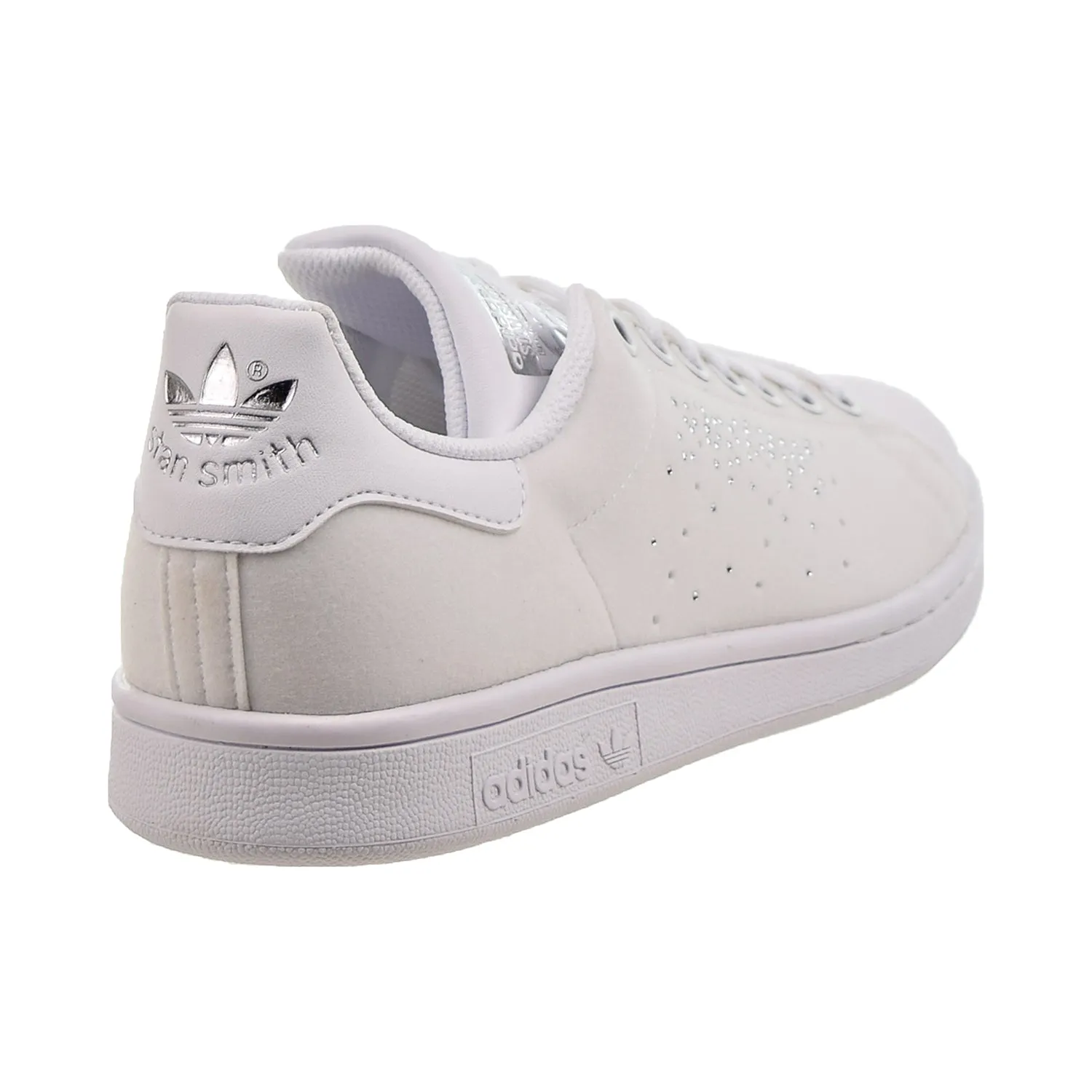 Adidas Stan Smith Big Kids' Shoes Cloud White-Silver Metallic Baseball Adidas Turf Shoes
