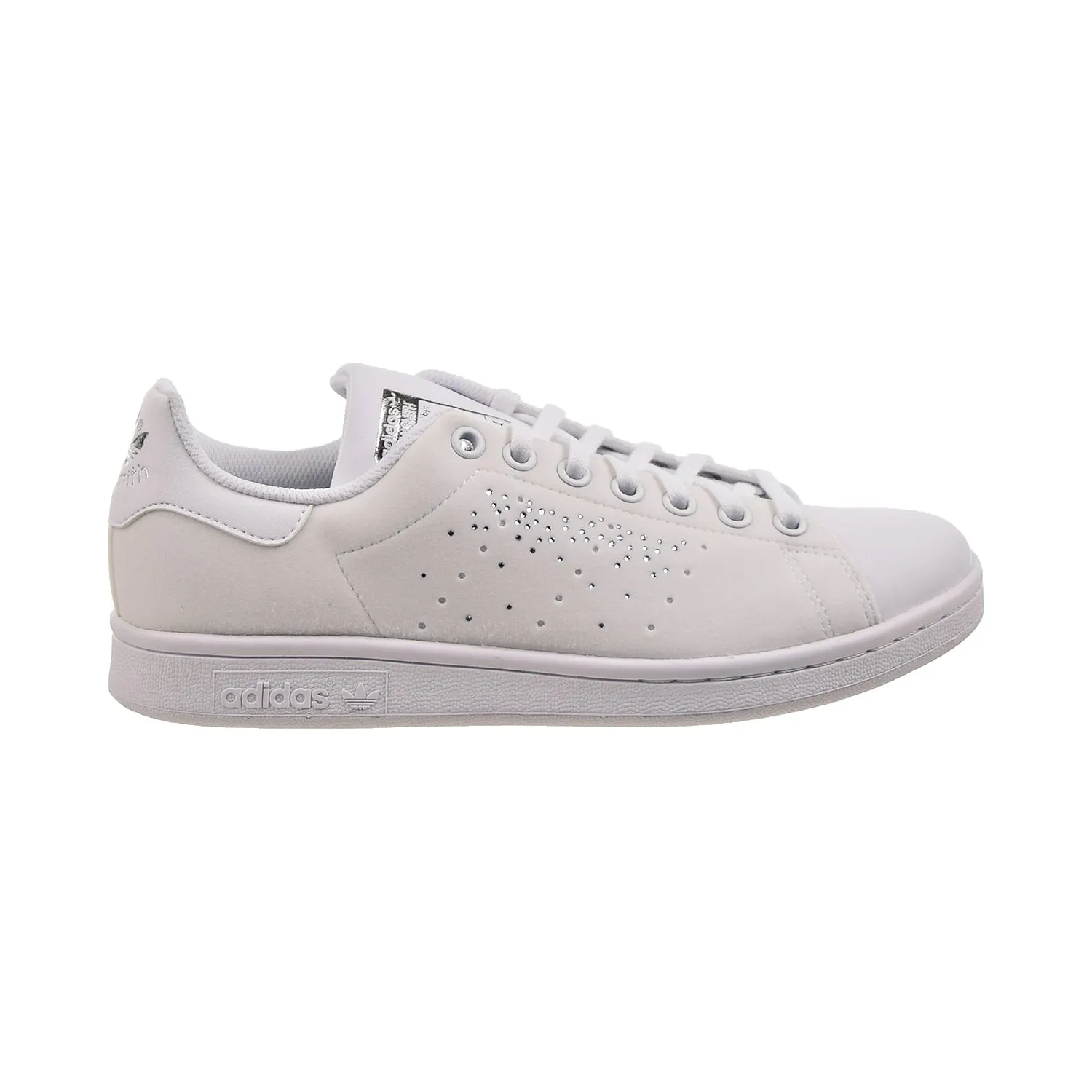 Adidas Stan Smith Big Kids' Shoes Cloud White-Silver Metallic Adidas Composite Toe Shoes