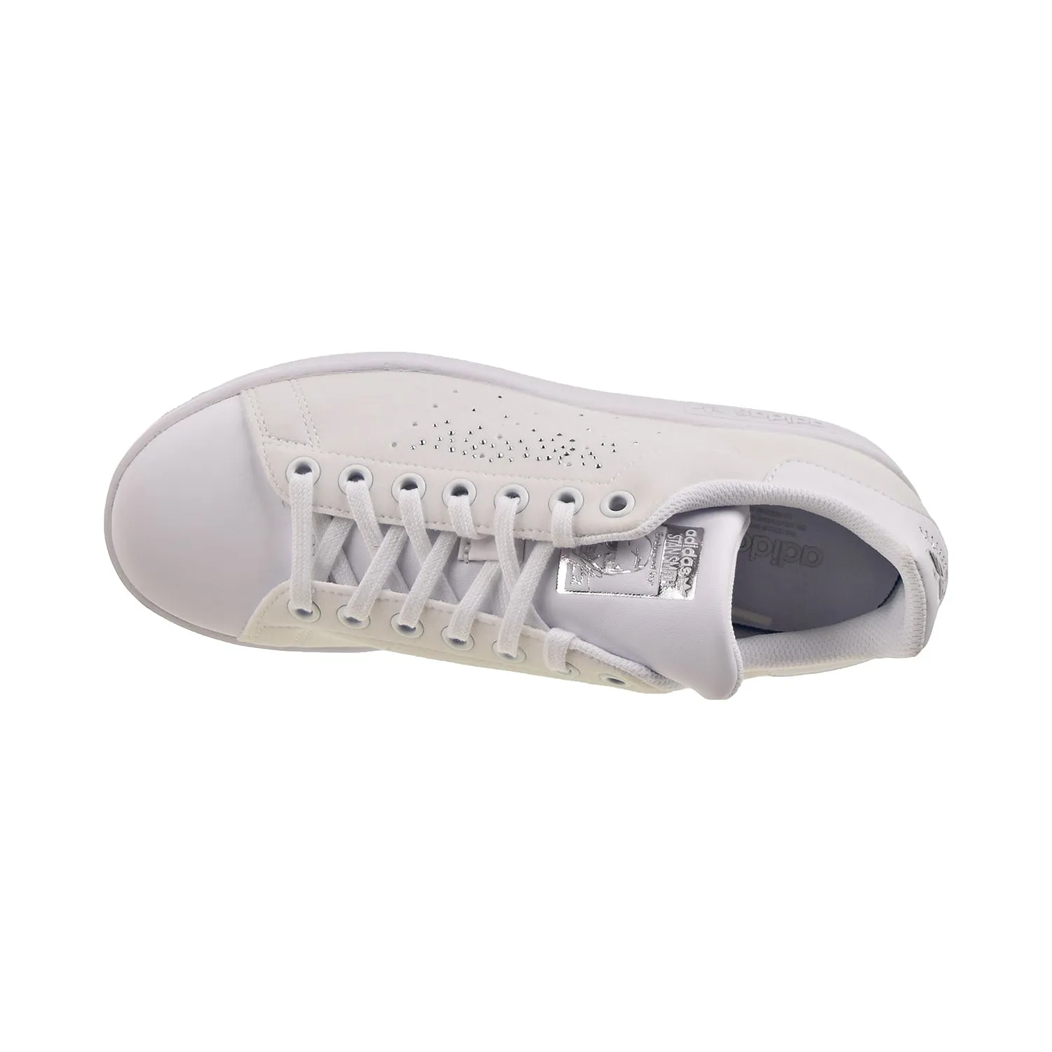 Adidas Stan Smith Big Kids' Shoes Cloud White-Silver Metallic Adidas 4000 Shoes