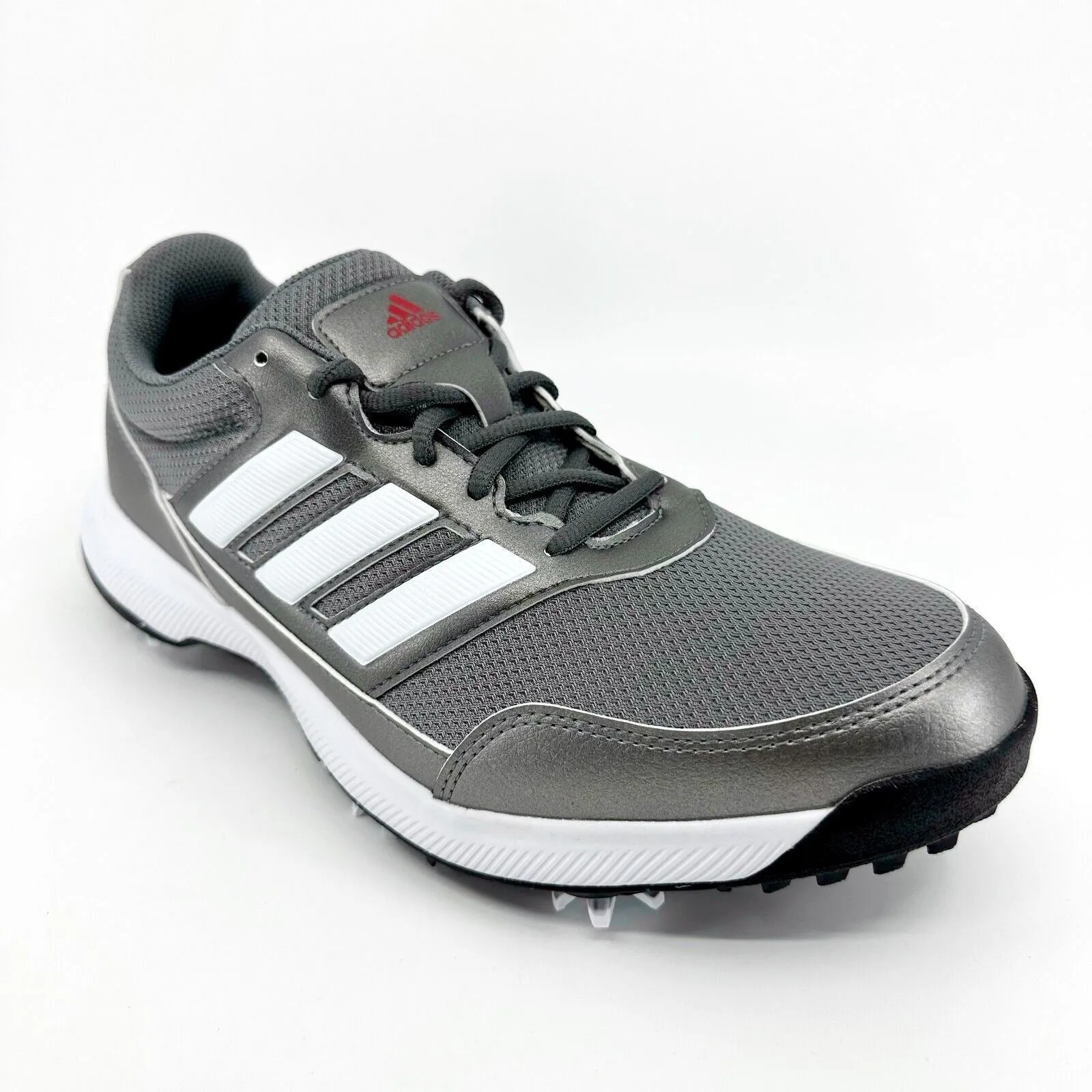 Adidas Holographic Shoes Adidas Tech Response 2.0 Gray Silver Metallic Mens Spike Golf Shoes EE9123