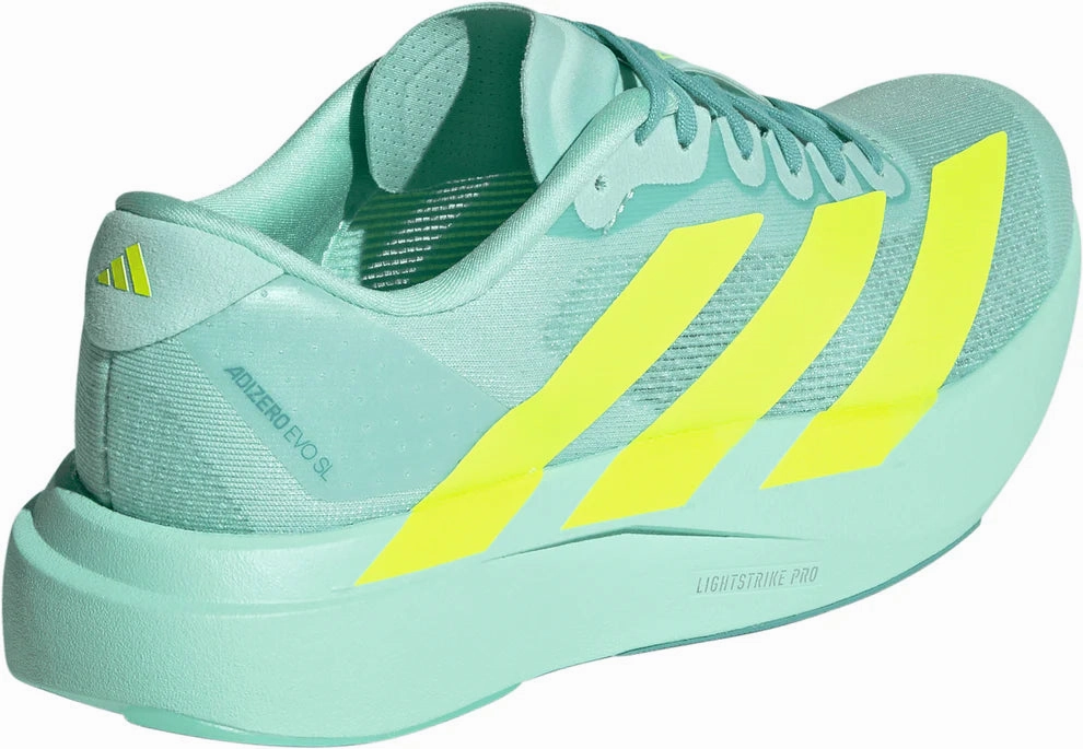Running Shoes Size 2 Adidas Women's Adizero Evo SL (Teal/Yellow)
