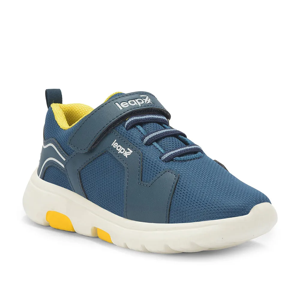 Leap7x Teal Blue Sports Non Lacing Walking Shoes For Kids ETHAN-E By Liberty For Walking Roofs Best