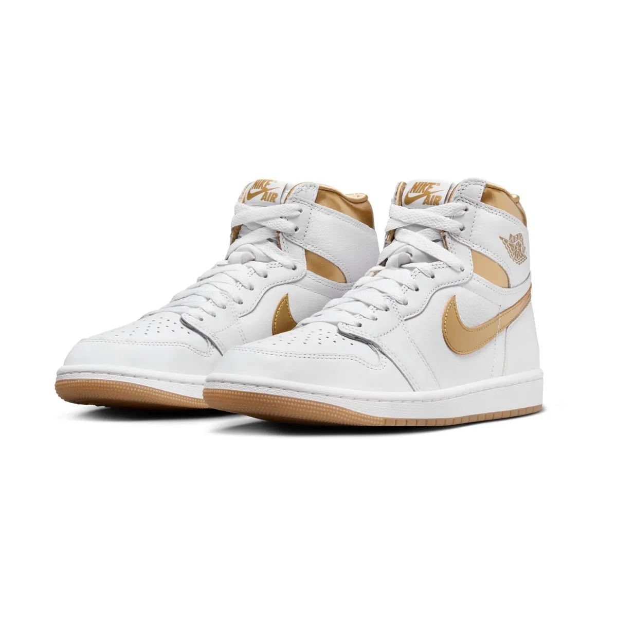 Air Jordan 1 Retro High OG 'White and Gold' Women's Shoes Waterproof Asics Shoes