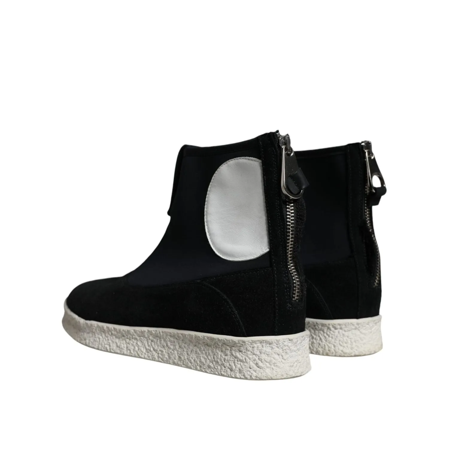 Tb Flat Shoes Alexander McQueen Black White Neoprene Takeshi Mid Calf Boots Shoes