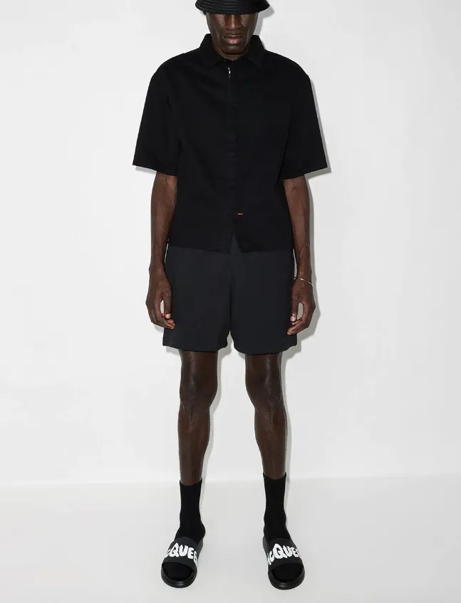 Alexander McQueen graffiti-logo slip-on slides Map Of Sandals Resorts