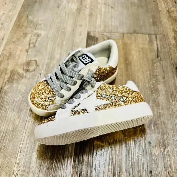 Gold glitter star slip on sneaker Sneakers With Thick Sole