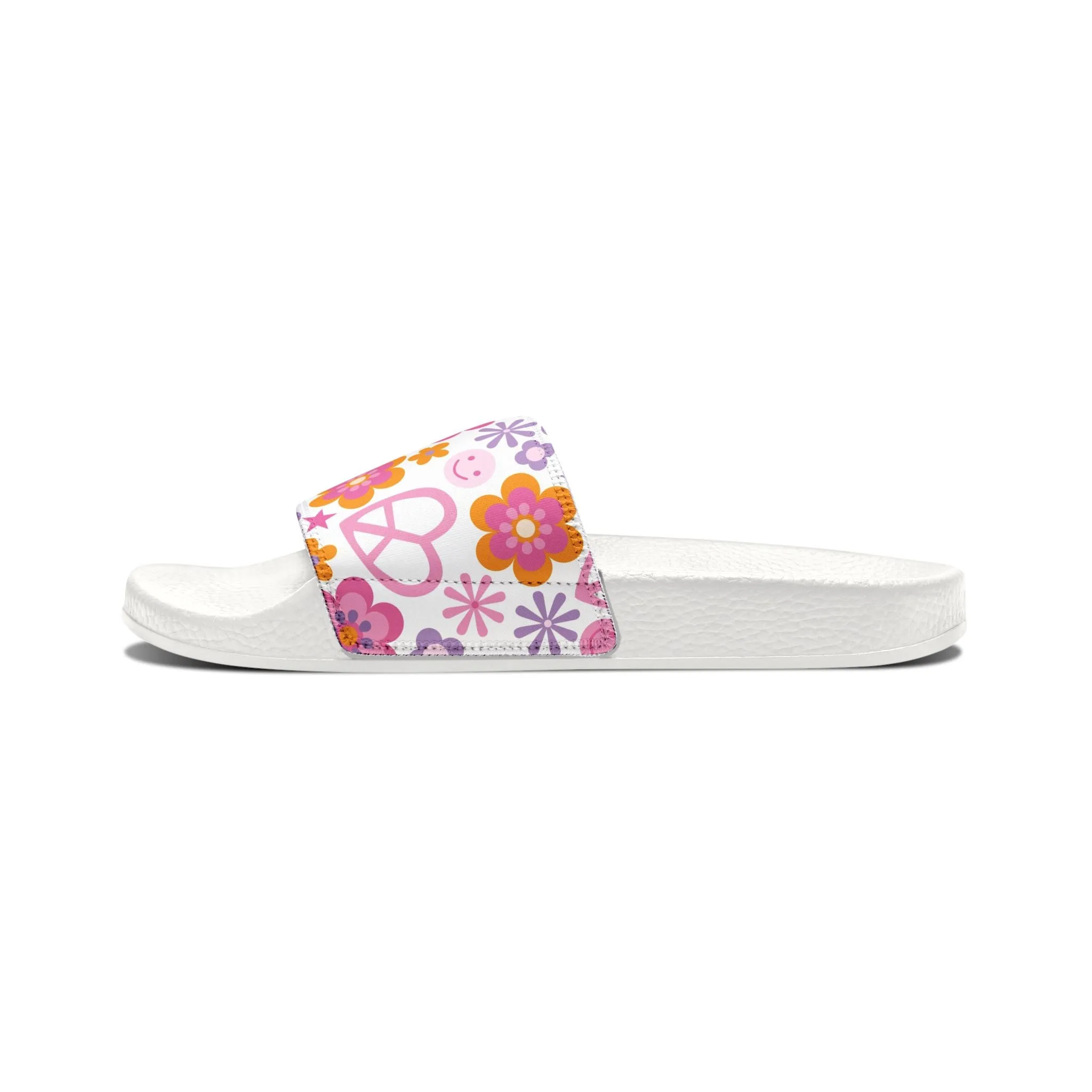 Drop Running Shoes Youth Floral Peace Sandals - Removable-Strap Summer Footwear
