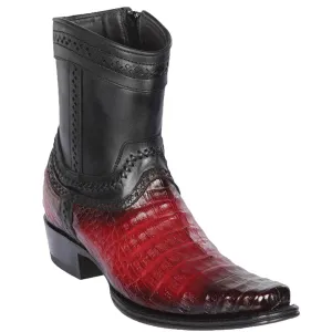 Caiman Belly Short Cowboy Boots Burgundy Wagwear Boots