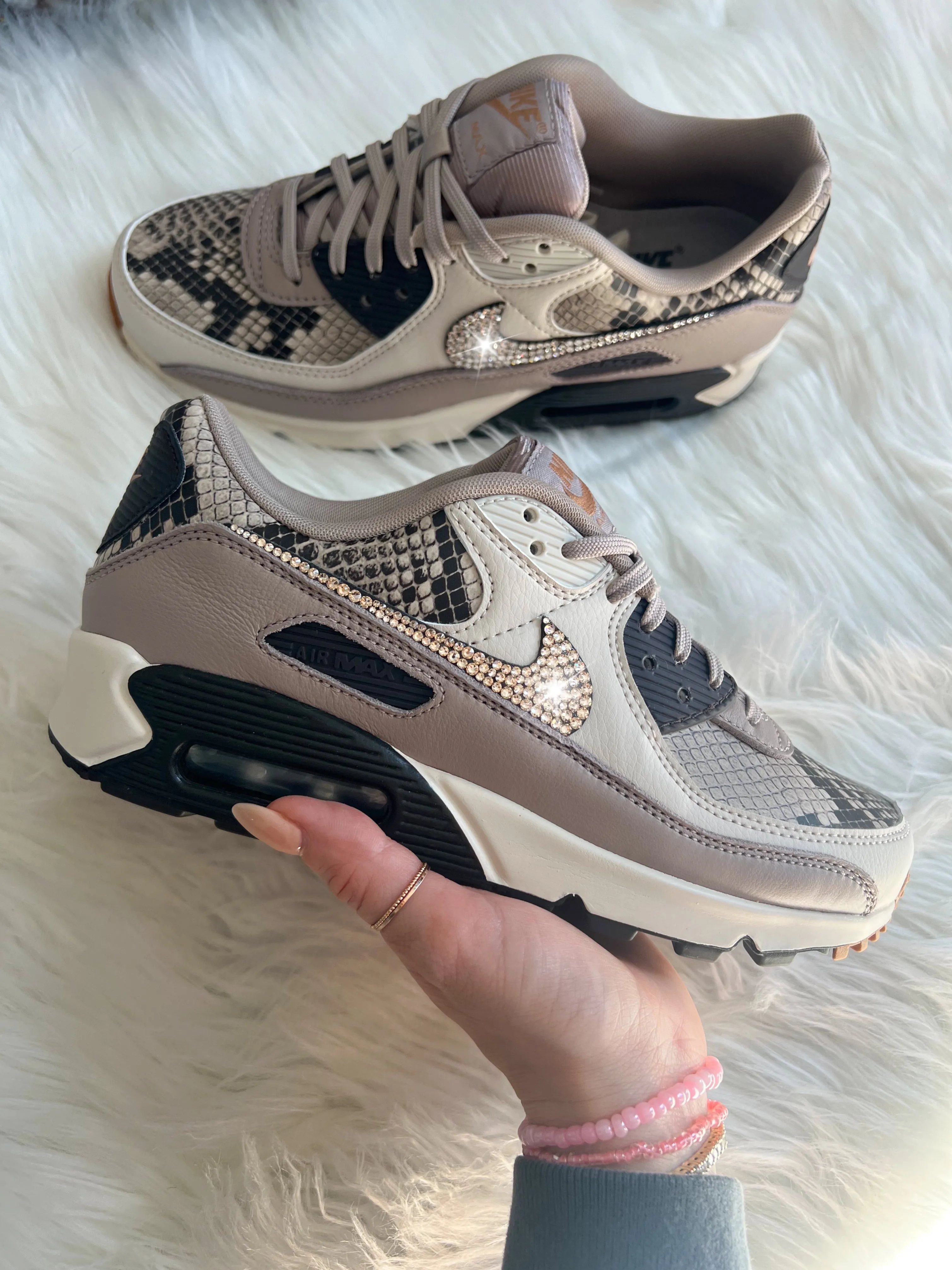 Animal Print Swarovski Womens Nike Air Max 90 Adidas Samba Classic Soccer Shoe