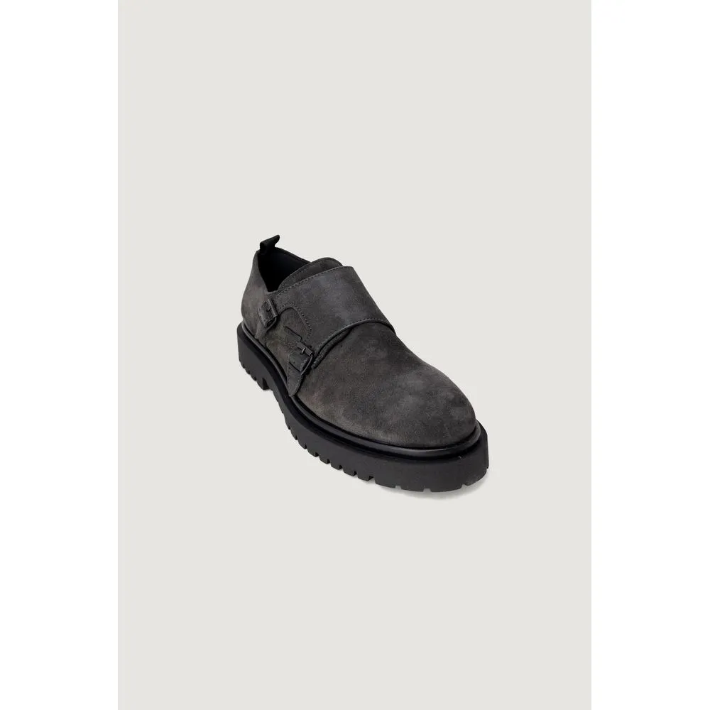Antony Morato Black Leather Flat Boots Coach Flat Shoes