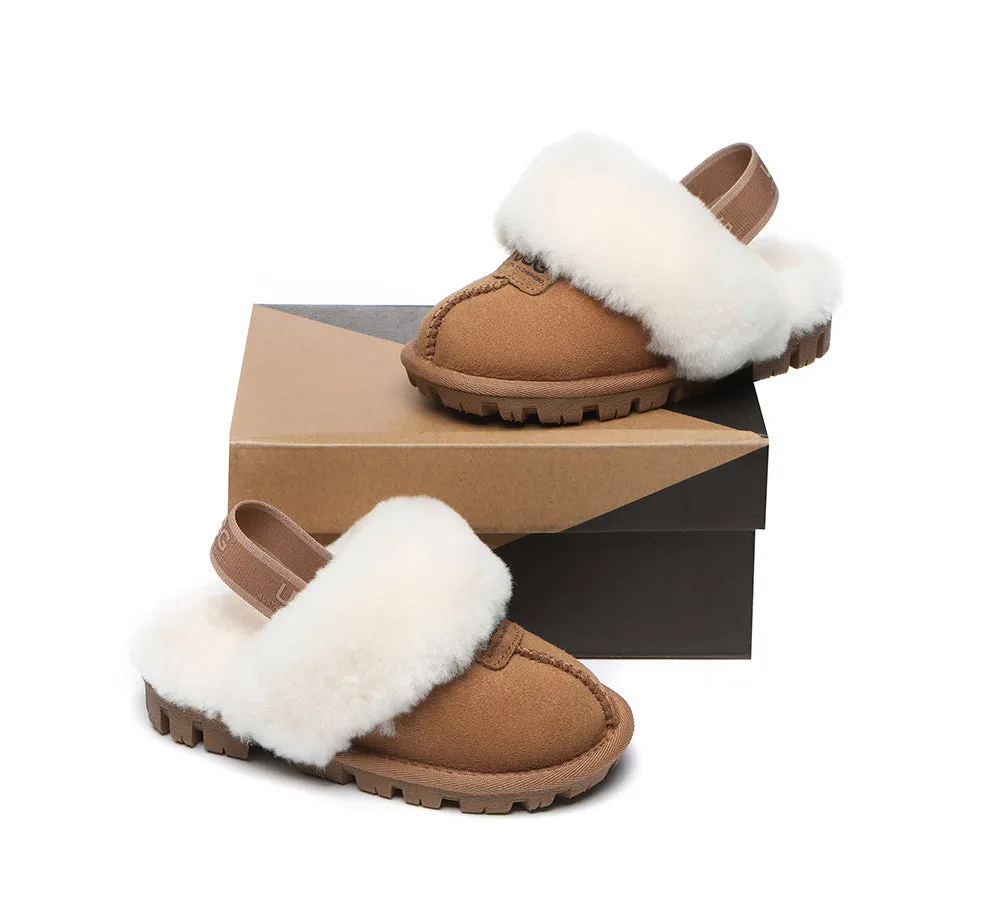 AUSTRALIAN SHEPHERD UGG Slippers Kids Sheepskin Wool Slingback Suzie Fluffy Hello Kitty Slippers