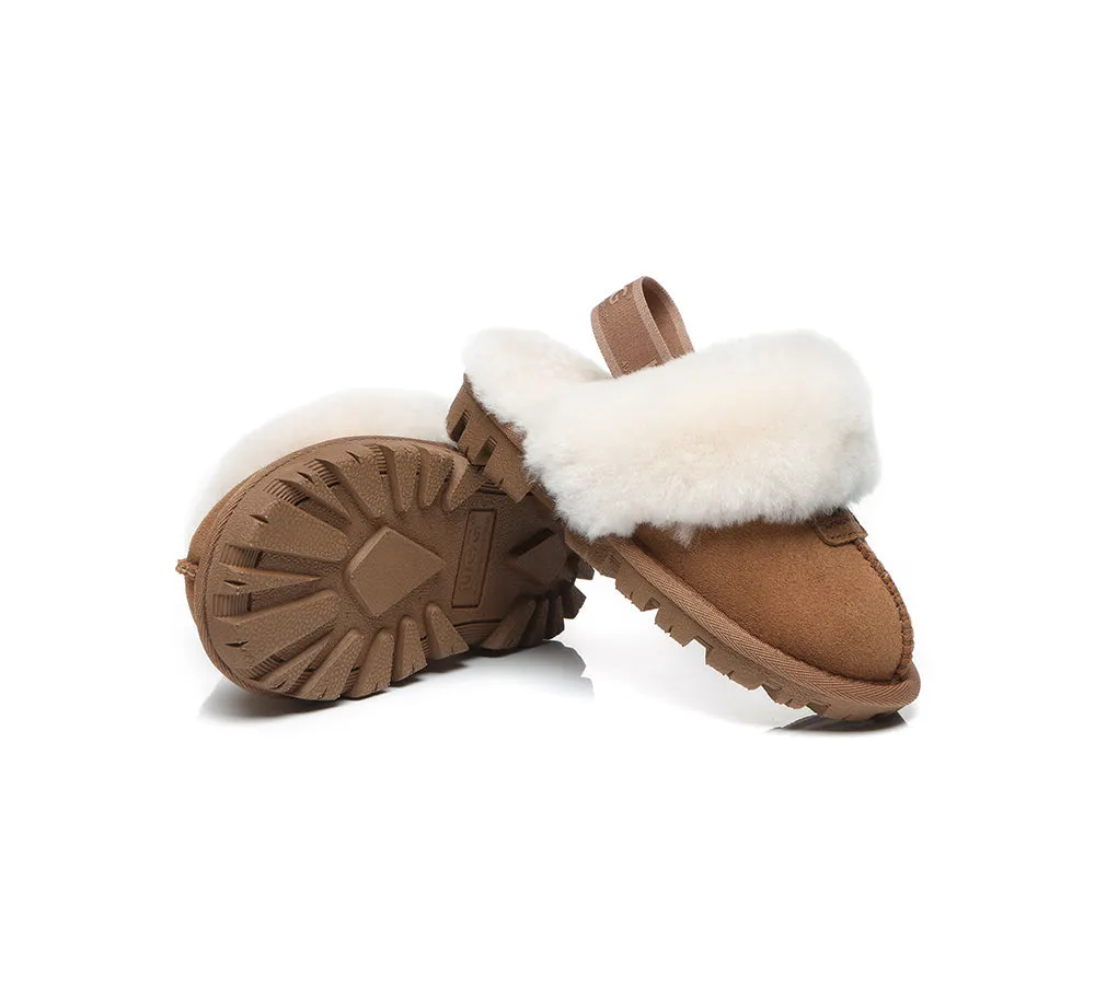 AUSTRALIAN SHEPHERD UGG Slippers Kids Sheepskin Wool Slingback Suzie Plague Doctor Slippers