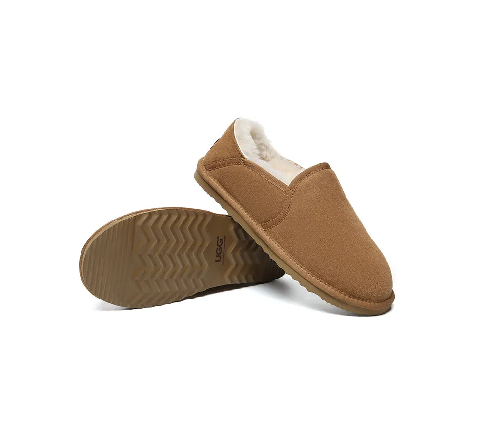 AUSTRALIAN SHEPHERD UGG Slippers Men Sheepskin Wool Ankle Barn Lined Slippers