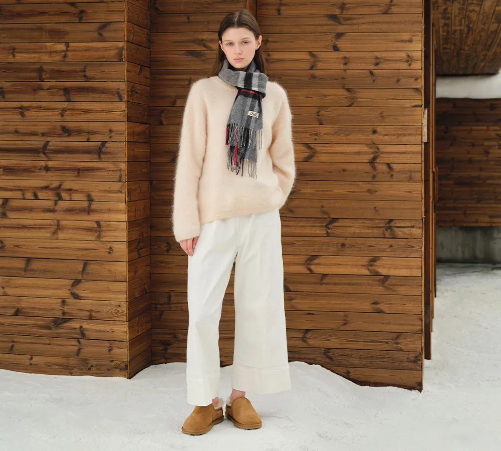 AUSTRALIAN SHEPHERD UGG Slippers Men Sheepskin Wool Ankle Barn Olivia Morris Slippers