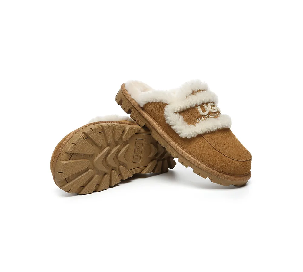 Dreamtoe Slippers AUSTRALIAN SHEPHERD UGG Slippers Men Sheepskin Wool Large Size Rilee