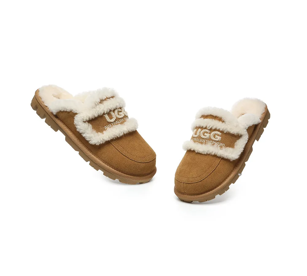 Split Sole Ballet Slippers AUSTRALIAN SHEPHERD UGG Slippers Men Sheepskin Wool Large Size Rilee