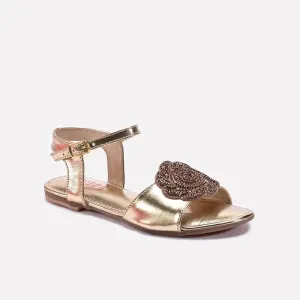 Baby Girls Gold Sandals 0720769 Best Flat Shoes For Bunions