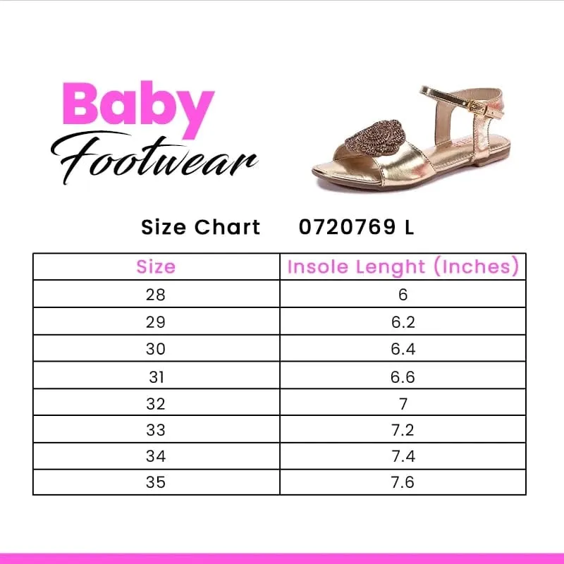 Baby Girls Gold Sandals 0720769 Flat Track Steel Shoe