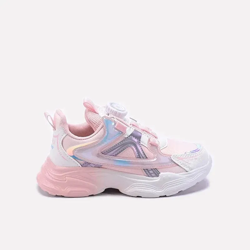 70s Flat Shoes Baby Girls Pink Joggers 0750216