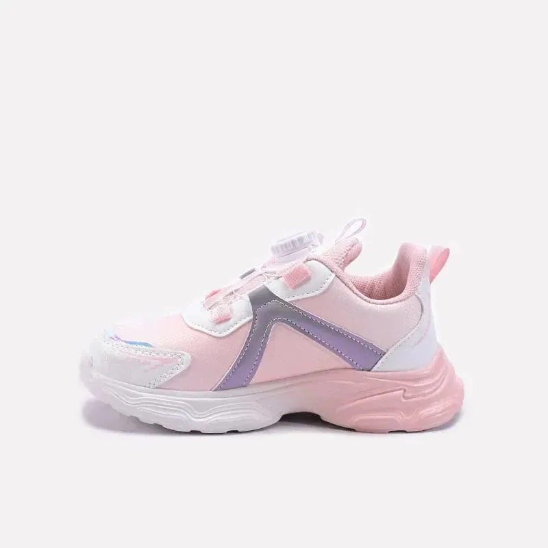 Flat Flexible Walking Shoes Baby Girls Pink Joggers 0750216