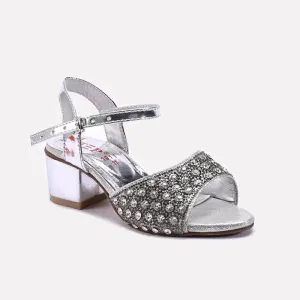 Baby Girls Silver Fancy Sandals 0720958 Retro Flat Shoes
