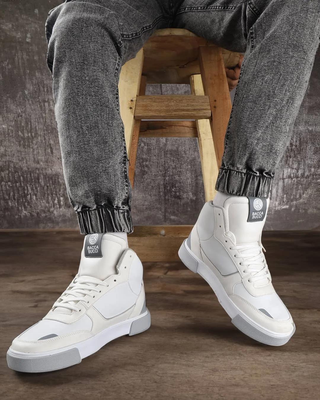 Steel Toe Business Casual Shoes Bacca Bucci High-top SKYLINE SOARER Men's Sneakers - Gen Z Style Elevation