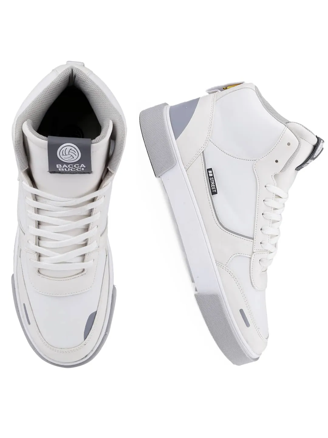 Bacca Bucci High-top SKYLINE SOARER Men's Sneakers - Gen Z Style Elevation Ariat Floral Embossed Casual Shoes