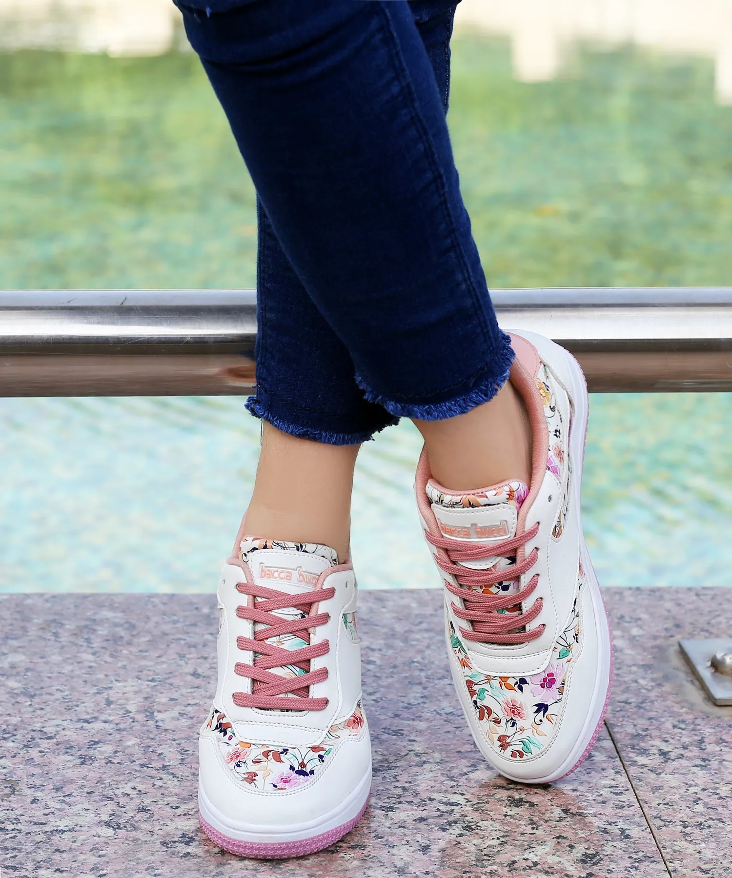 Bacca Bucci VIXEN Low Top Flat Sole Fashion Women's Sneakers with Digital Prints Leather Flat Shoes Australia