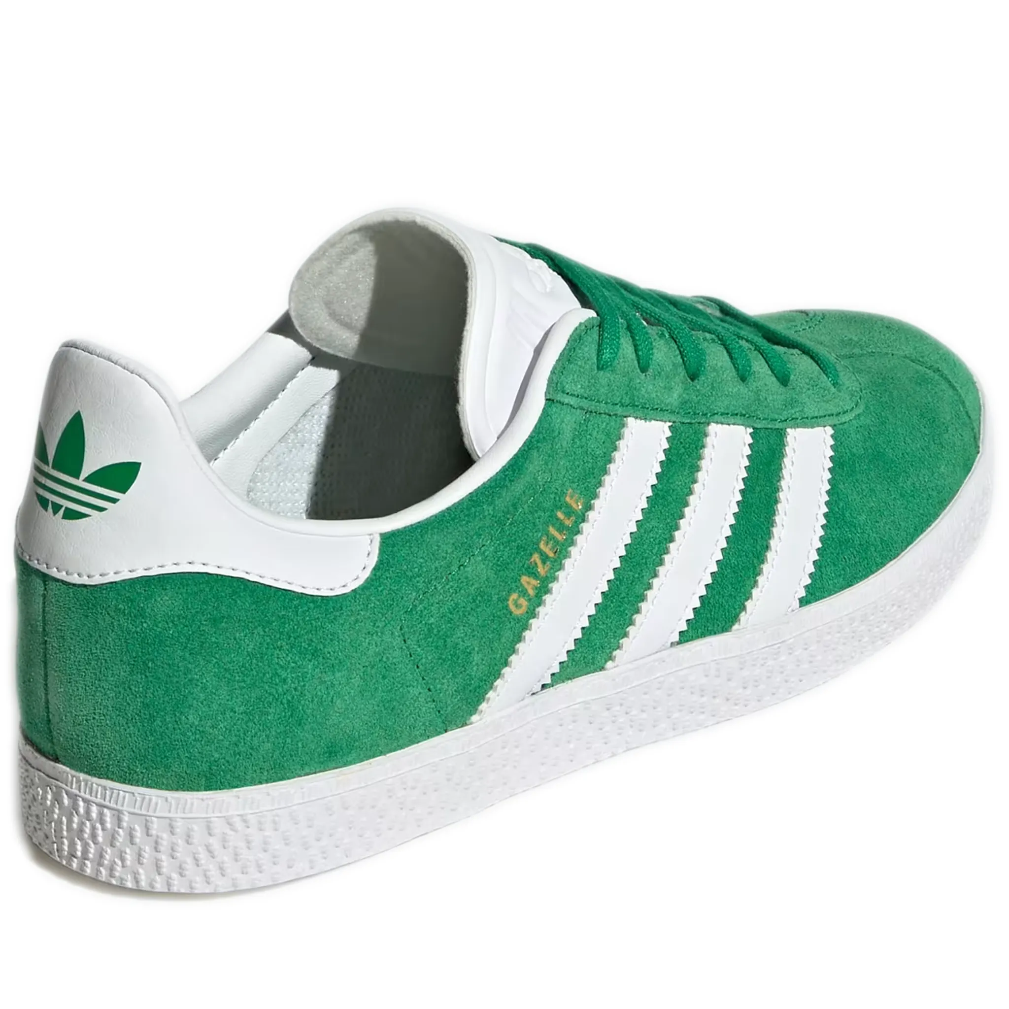 Adidas Running Shoes Knit Grade School Adidas Gazelle Shoes - Green / Cloud White / Gold Metallic