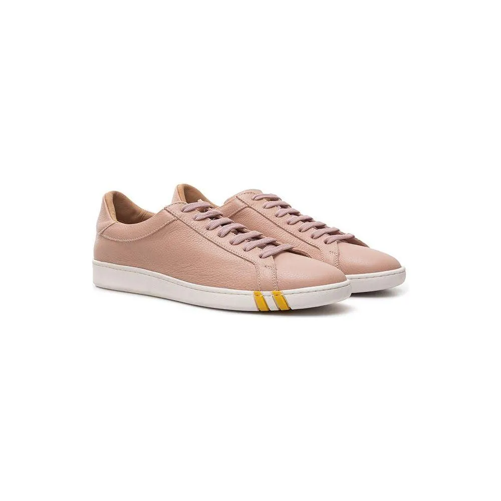Bally Elegant Pink Cotton Leather Sneakers Lighting Up Sneakers