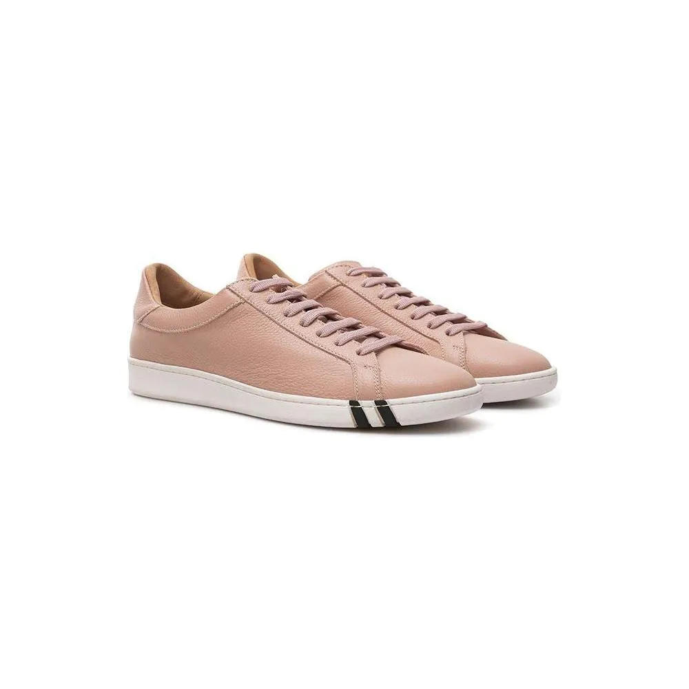 Bally Elegant Pink Leather Sneakers for Women Sneakers To Wear With Skinny Jeans