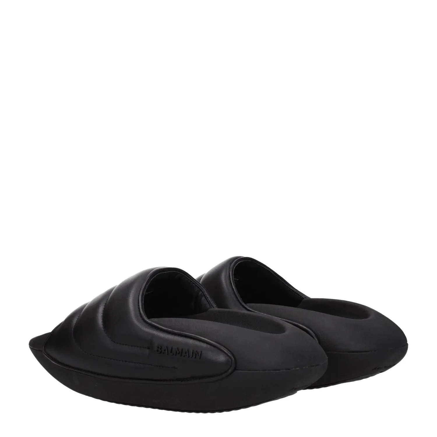 Sandals Resorts Travel Agent Balmain Black Leather Slippers