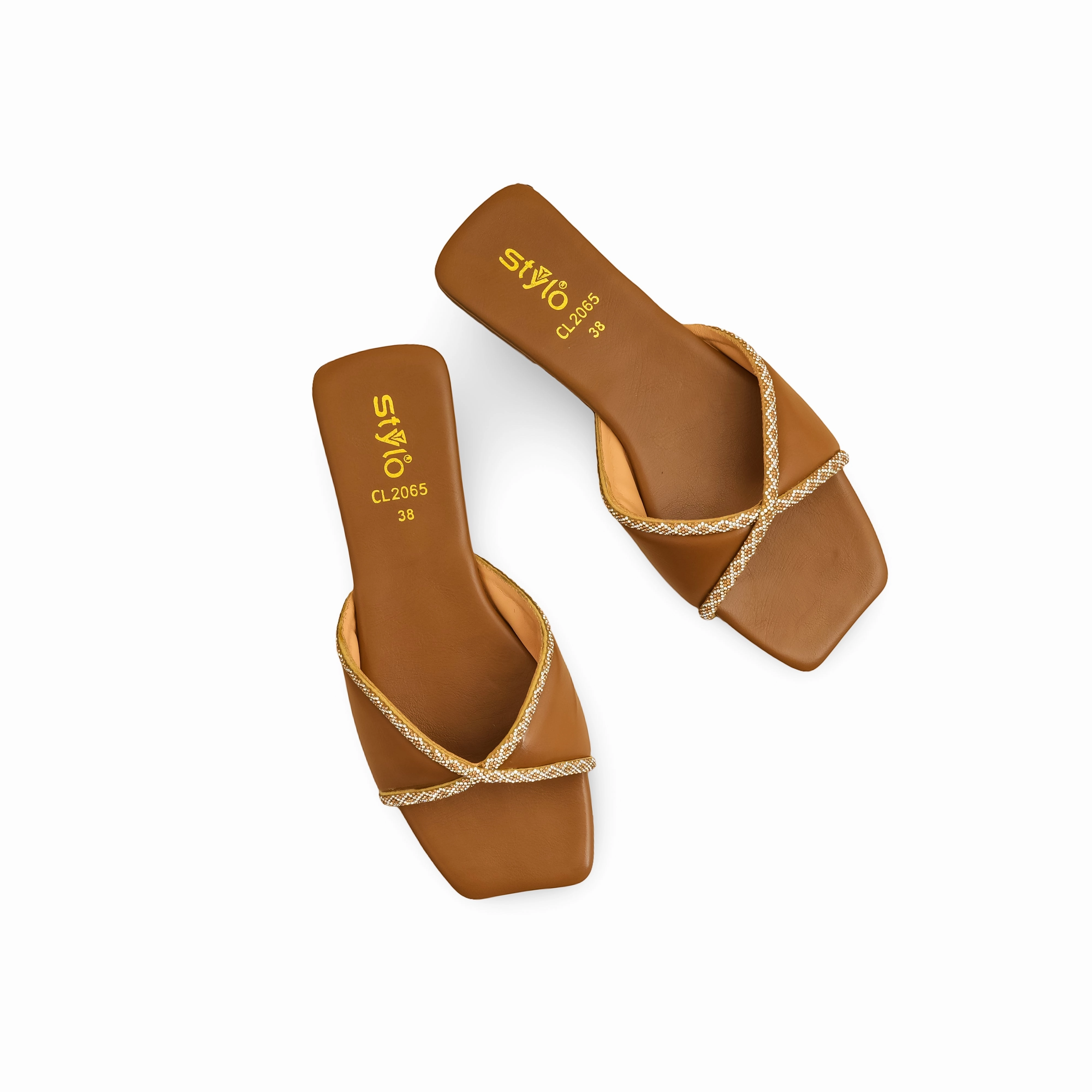 Shoes Combination Casual Beige Casual Slipper For Women CL2065