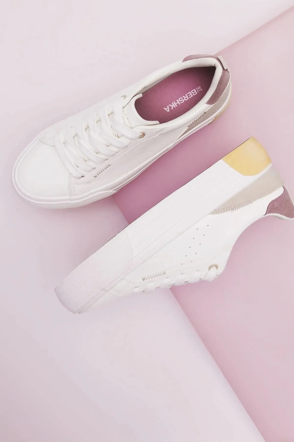 Bershka Women's White Sneakers Sneakers Slip On