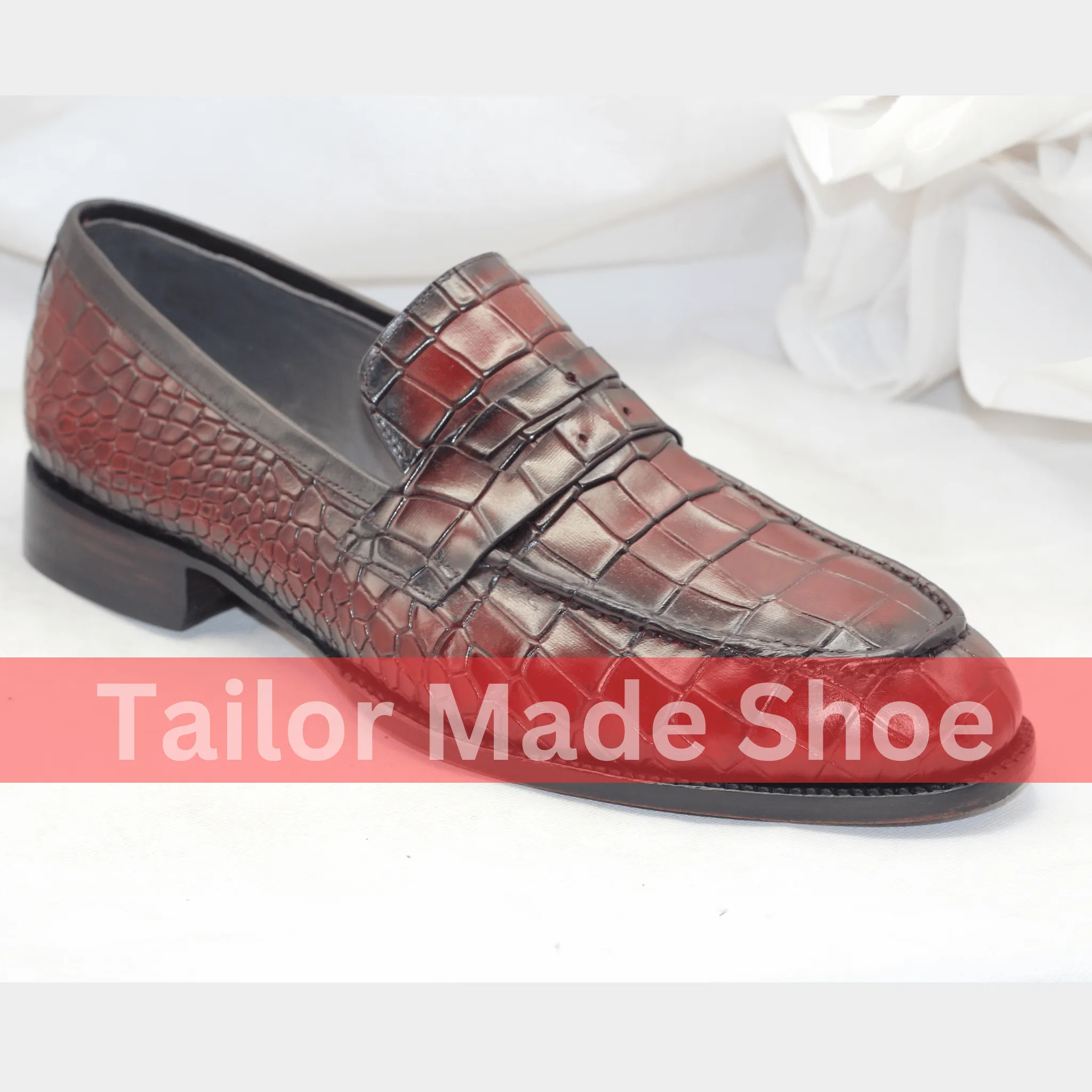 Bespoke Mens Leather Loafers  Elegant Handcrafted Crocodile Pattern Leather Loafers  Perfect for Weddings & Formal Events Astronaut Boots