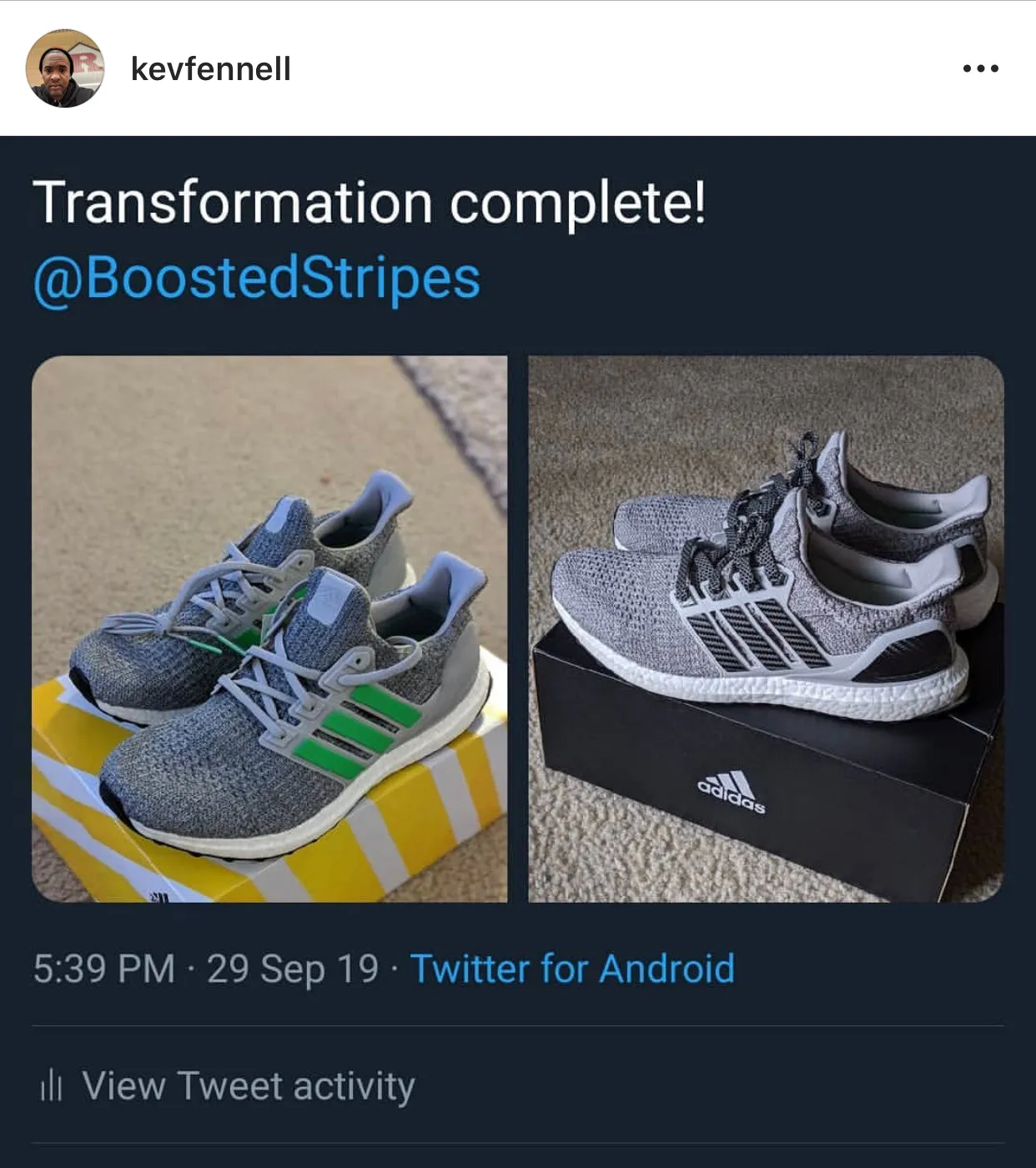 Black Carbon Fiber Stripes for Ultra Boost Adidas Sambae Shoes Gum