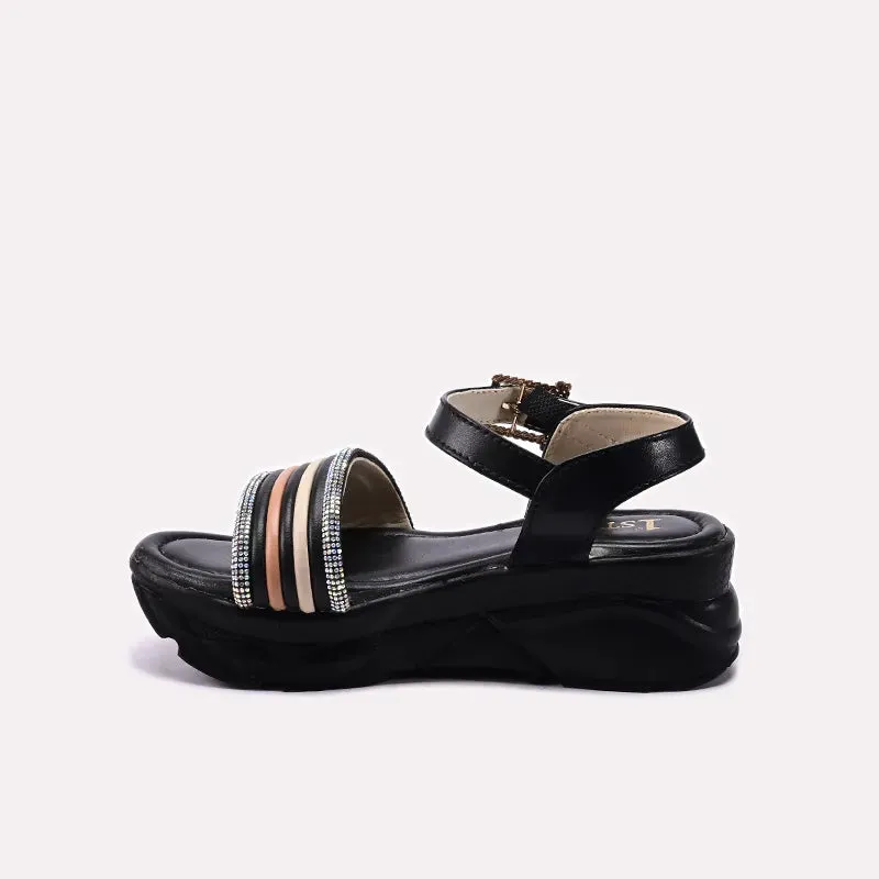 Flats Shoes Wiki Black Fancy Sandal 0720820