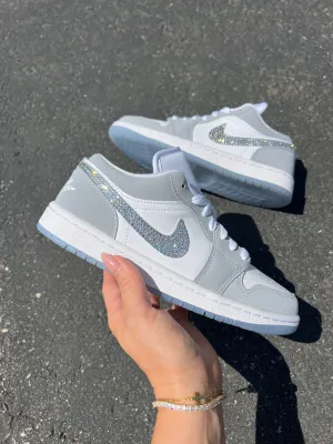 Blue Bottom Swarovski Womens Air Jordan Retro 1 Low Shoes Adidas Shoes Thick Laces