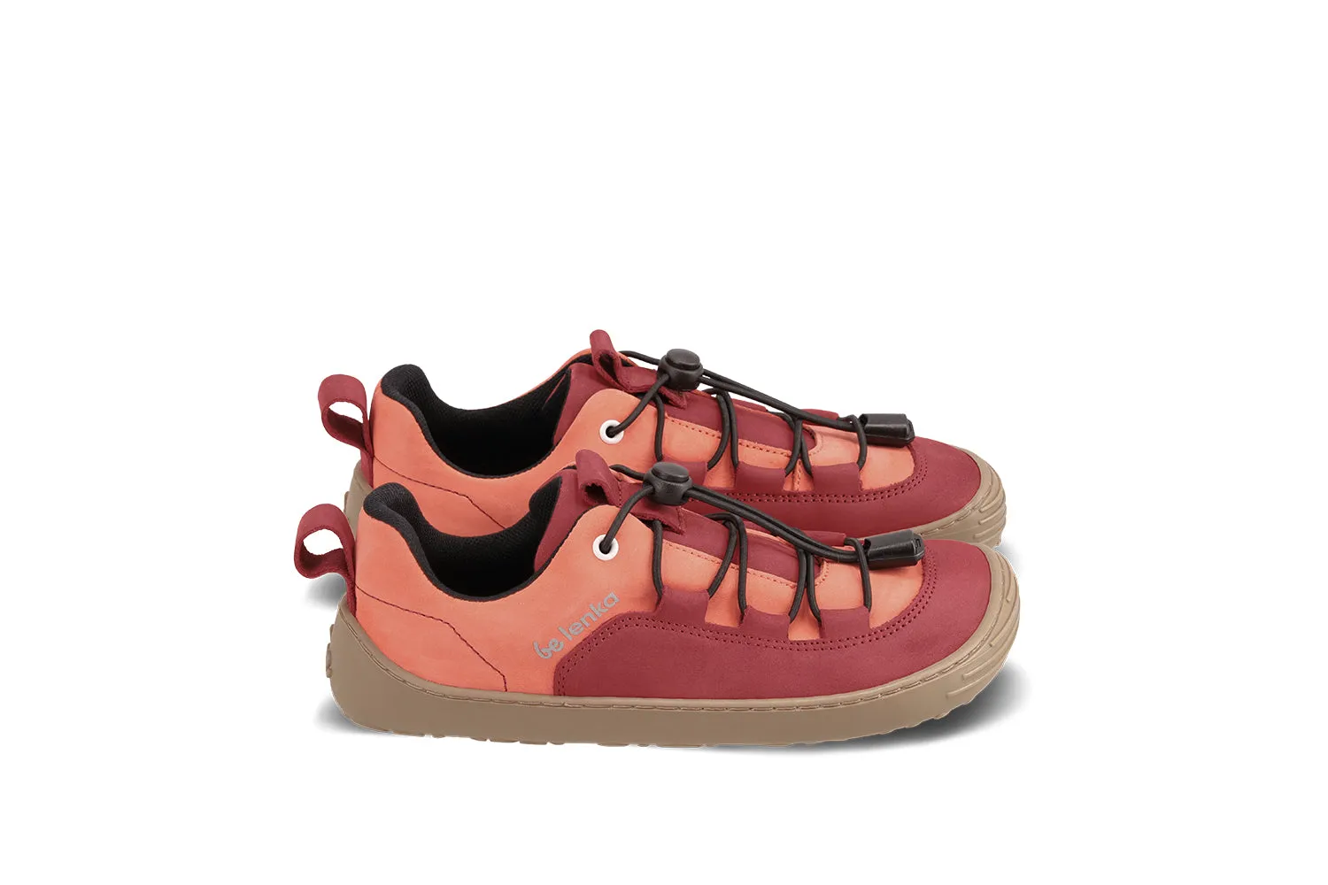 Kids barefoot sneakers Be Lenka Xplorer - Dark Red & Coral (CLEARANCE) Beat Up Skate