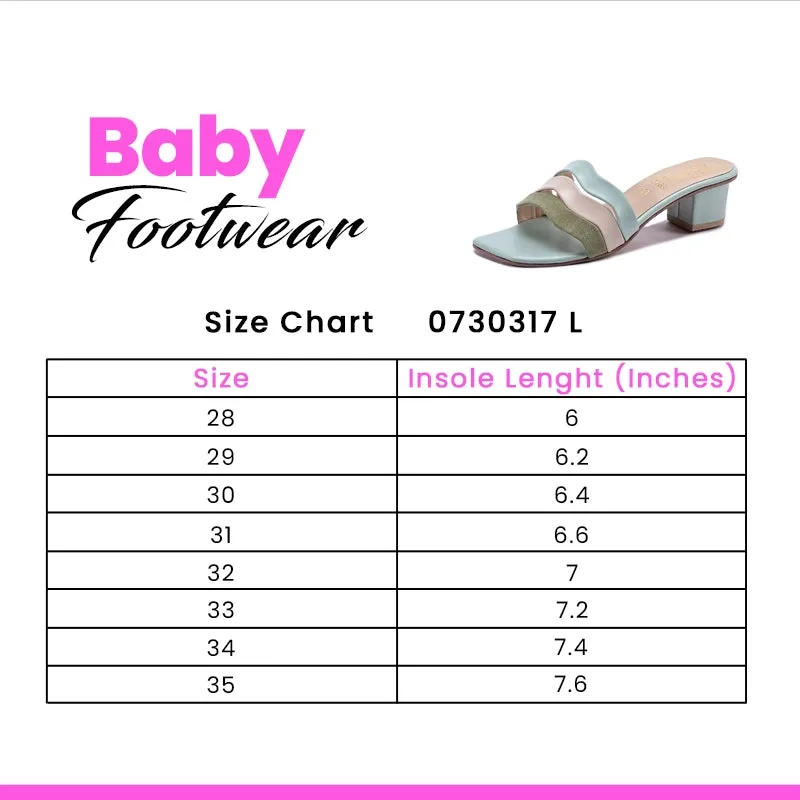 Flat Back Shoes Green Casual Slippers For Girls 0730317