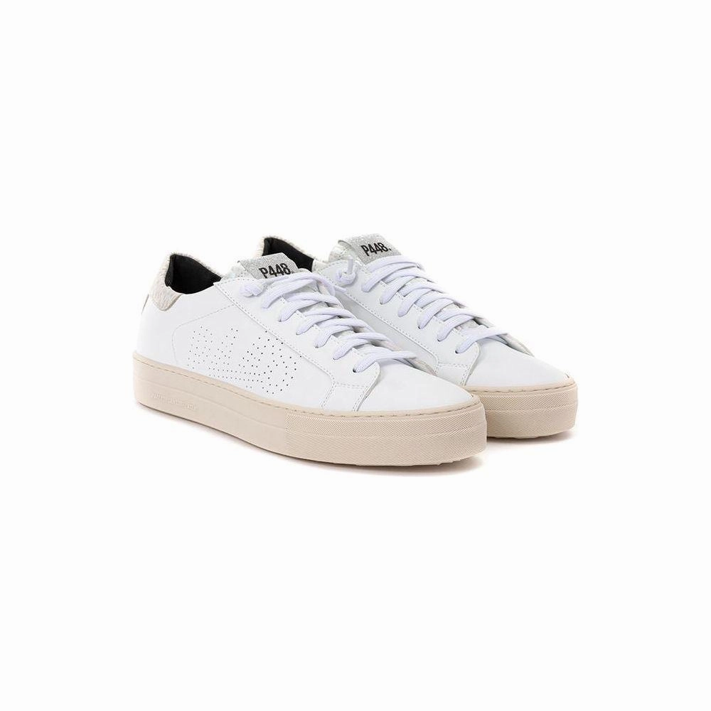 P448 White Leather Sneakers Elegant Casual Footwear Superga Casual Shoes