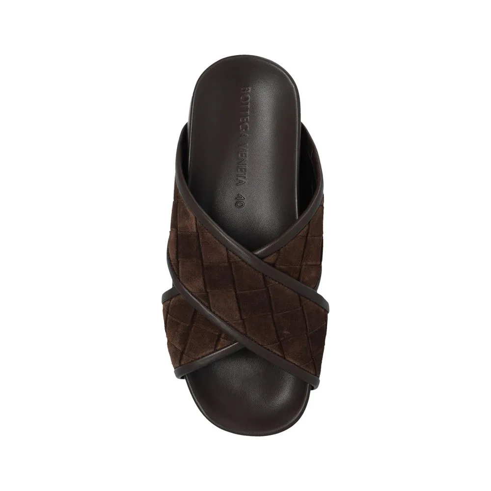 Bottega Veneta Brown Lamb Leather Sandals Goth Shoes Flats