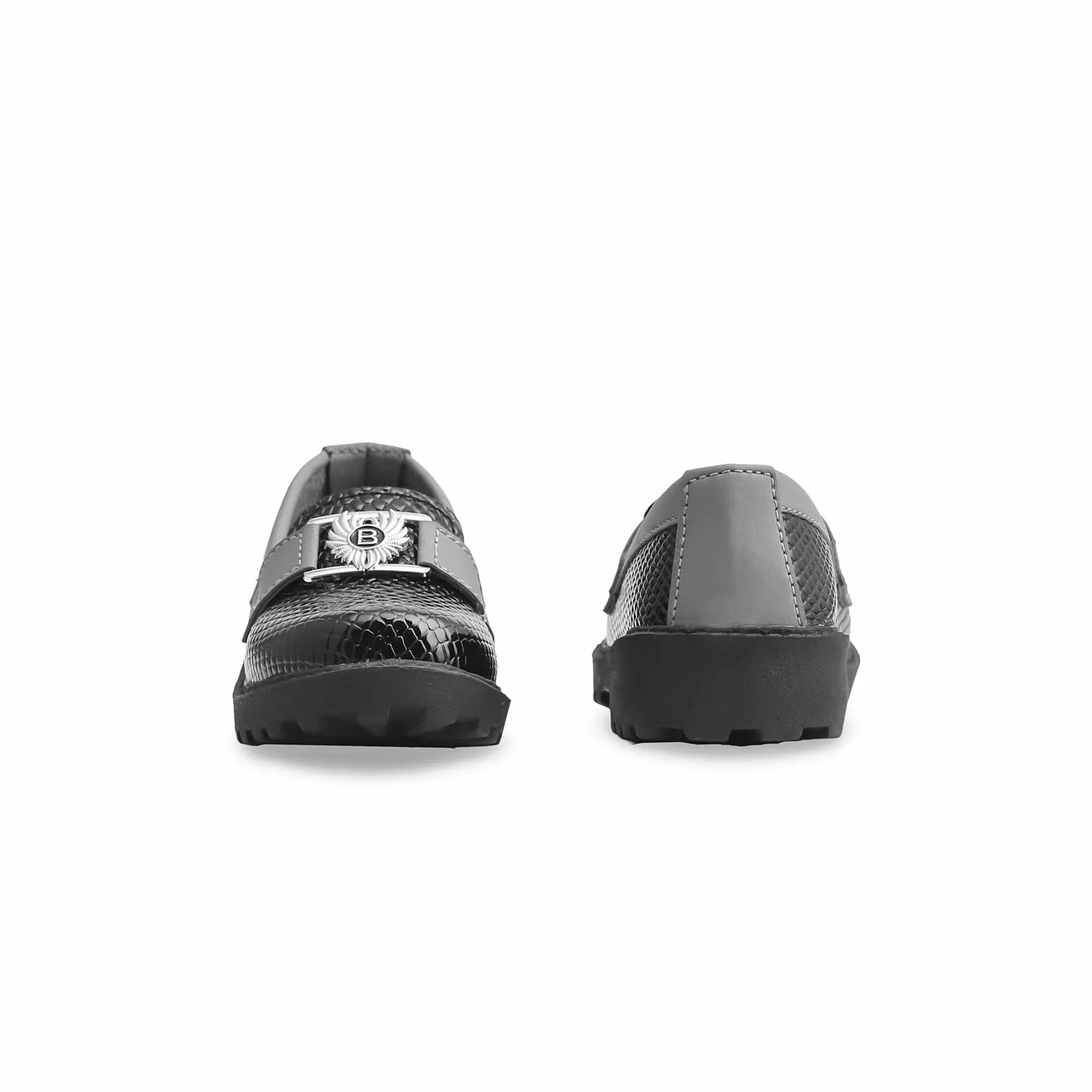 Boys Black Casual Canvas KD2317 Slip-on Width Wide Casual Shoes