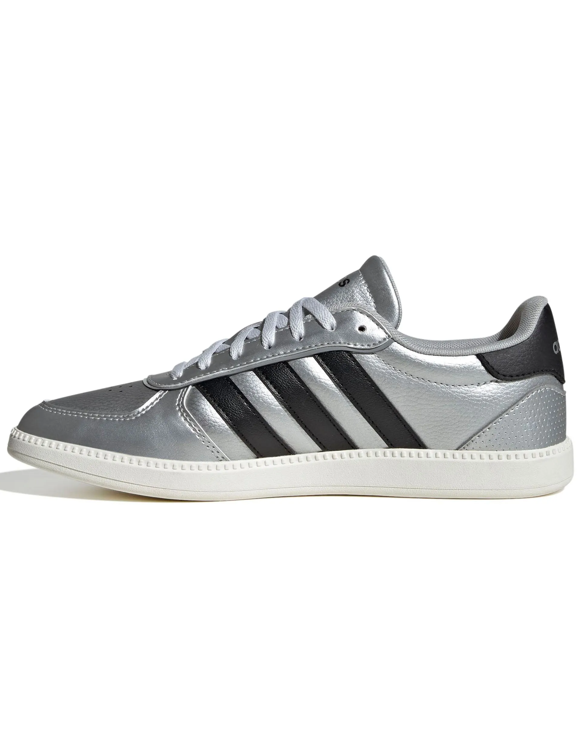 Adidas Taekwondo Shoes On Feet Breaknet Sleek Shoes - Matte Silver/Core Black/Off White