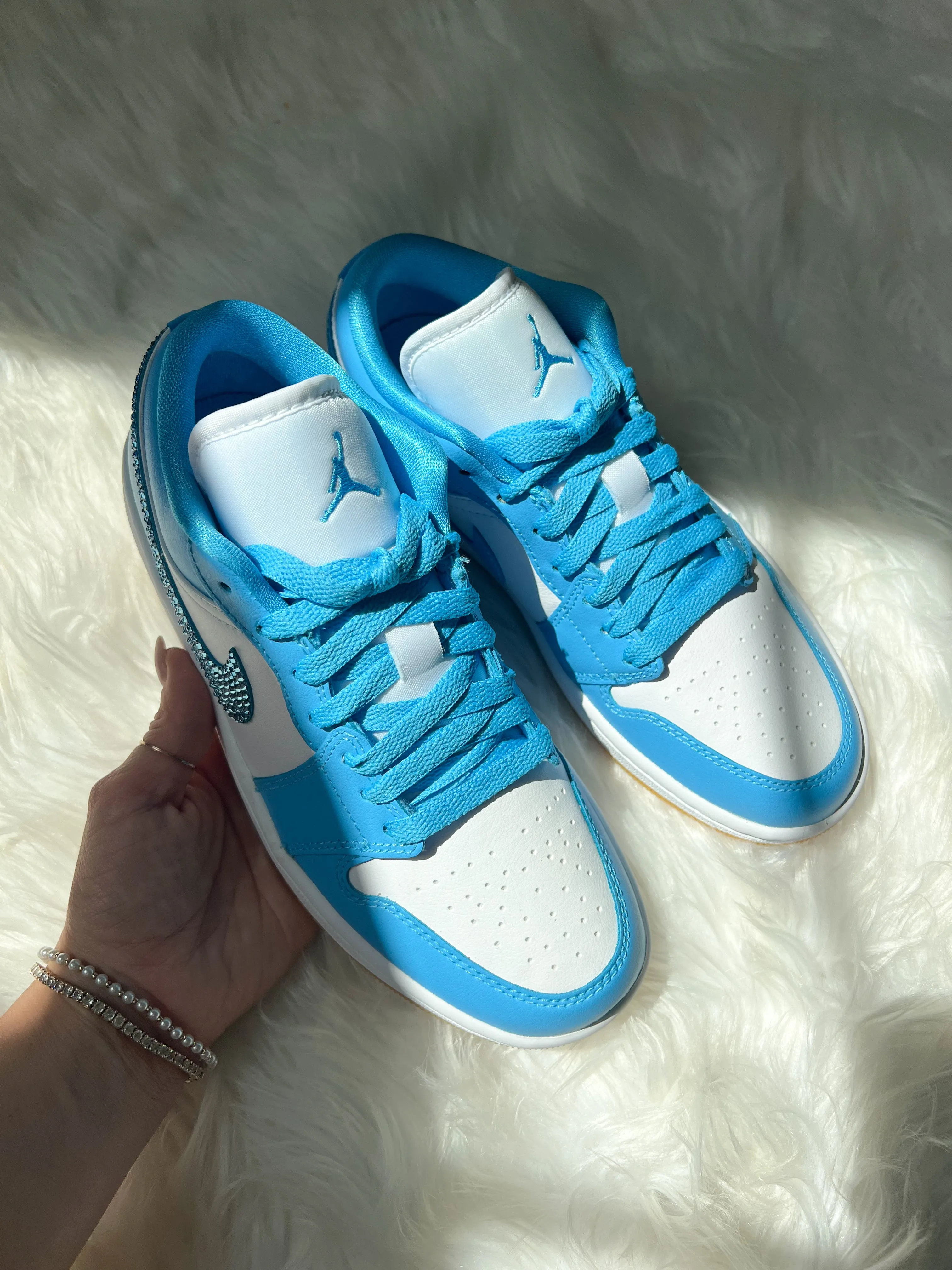 Bright Blue Swarovski Womens Air Jordan Retro 1 Low Shoes Adidas Originals Samba Soccer Shoe
