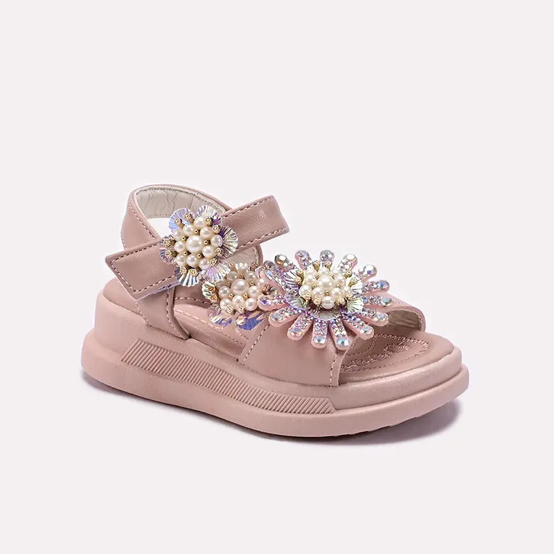 Baby Pink Casual Sandal 0721051 Flat Shoes With Spikes