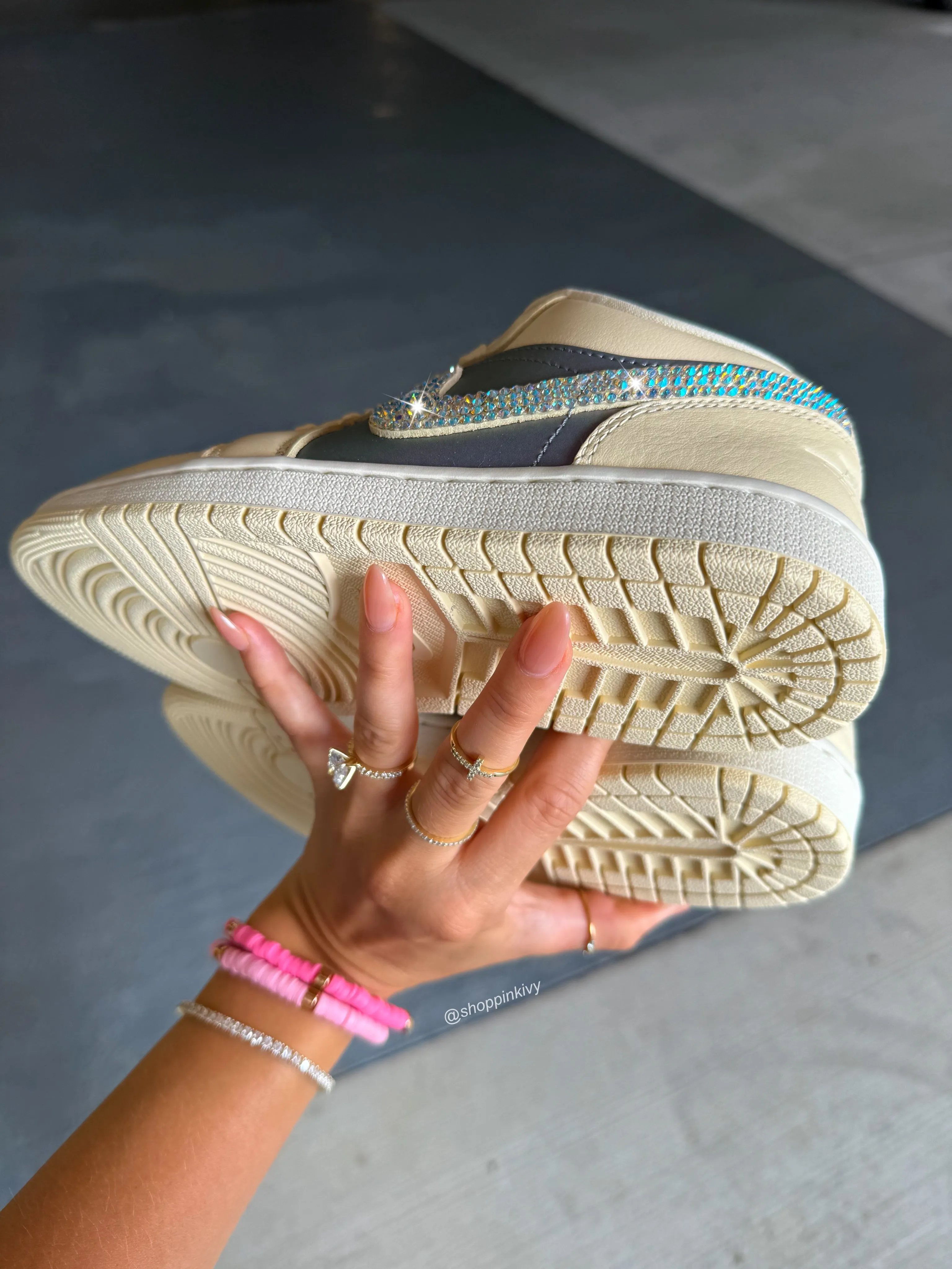Adidas Adi Ease Shoes Summer '25 Cream Iridescent Swarovski Womens Air Jordan 1 Low Shoes